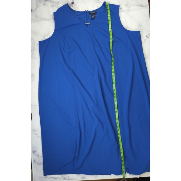Catherines Black Label Size 4X Womens Blue Sleeveless Stretch Midi Dress New - Picture 11 of 13